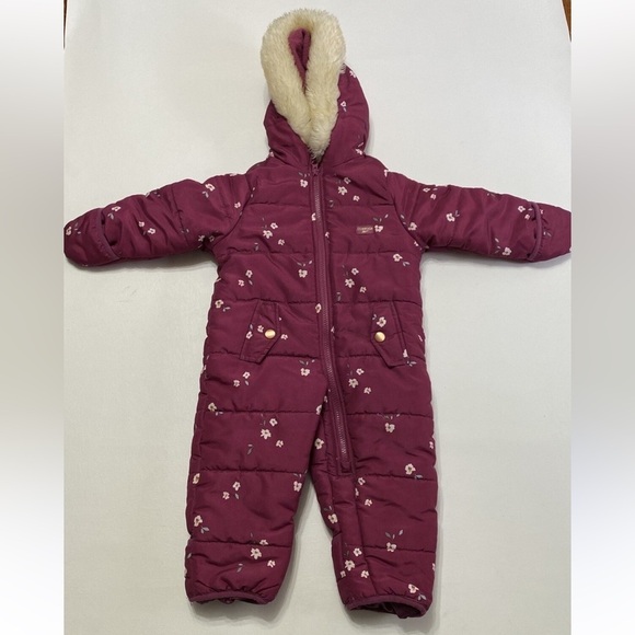 OshKosh B'gosh Pink Floral Snowsuit - Picture 2 of 10